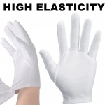 Soviya Work Gloves, 5 Pairs, White, 9 inch Long, for Handling Camera, Film, Photo and Jewelry Inspection