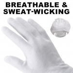 Soviya Work Gloves, 5 Pairs, White, 9 inch Long, for Handling Camera, Film, Photo and Jewelry Inspection