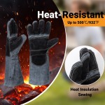 Soviya Heat-resistant Gloves, Grey, 15.7 inch Long, for Oven, BBQ Grilling, Welding Soviya Heat-resistant Gloves, Grey, 15.7 inch Long, for Oven, BBQ Grilling, Welding